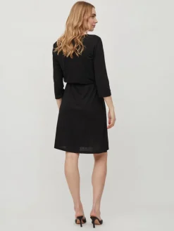 VIMOONEY 3/4 WRAP DRESS black