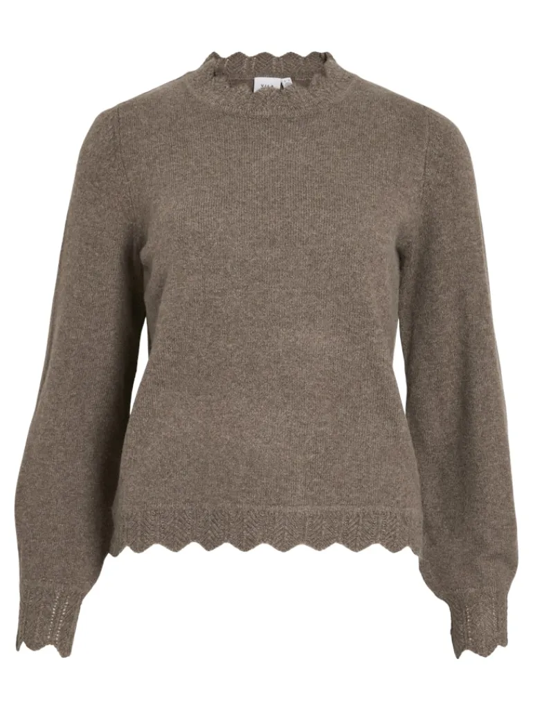 VINIKOLINA O-NECK L/S KNIT TOP - NOOS falcon