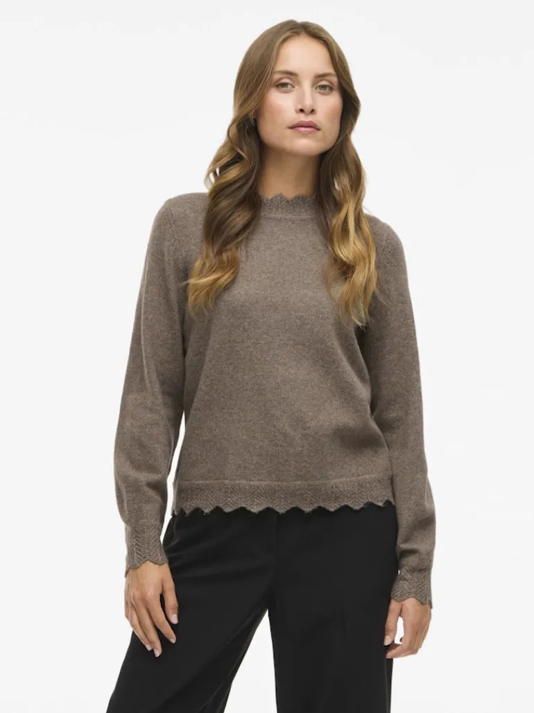 VINIKOLINA O-NECK L/S KNIT TOP - NOOS falcon