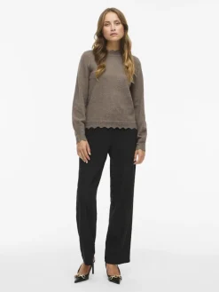 VINIKOLINA O-NECK L/S KNIT TOP - NOOS falcon
