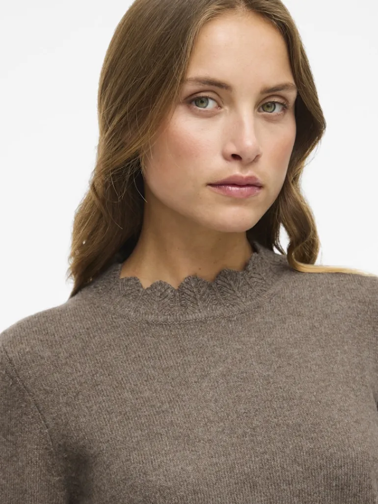 VINIKOLINA O-NECK L/S KNIT TOP - NOOS falcon