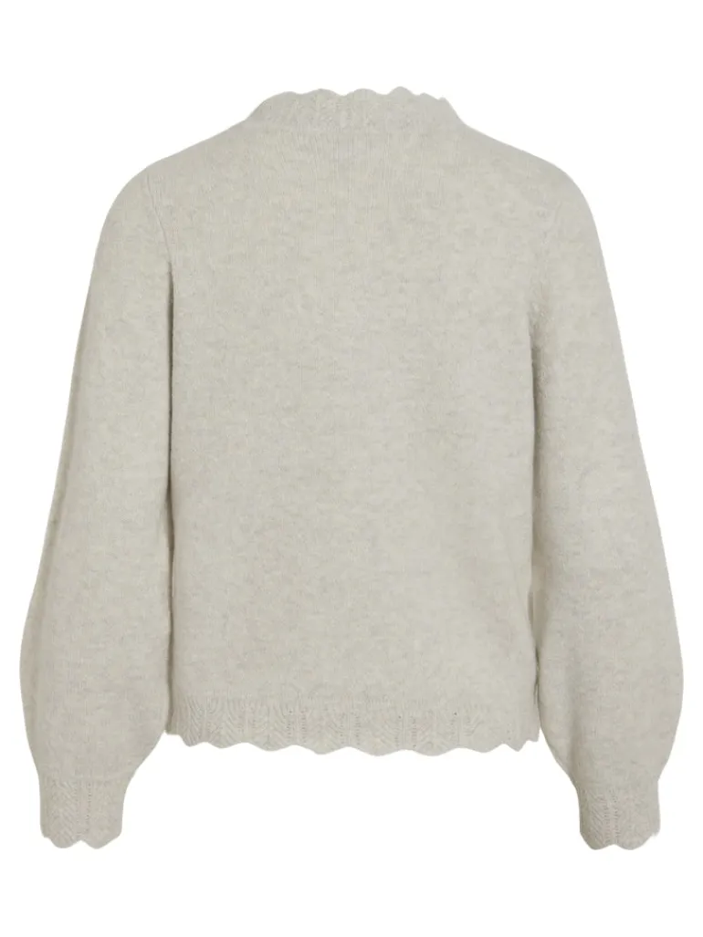 VINIKOLINA O-NECK L/S KNIT TOP - NOOS super light natural melan