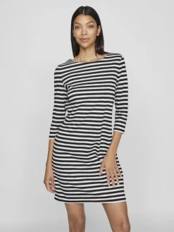 VININNY 3/4 O-NECK DRESS - NOOS black beauty