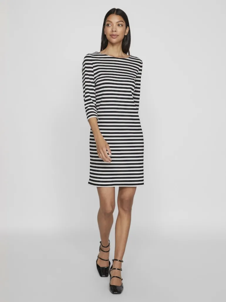 VININNY 3/4 O-NECK DRESS - NOOS black beauty