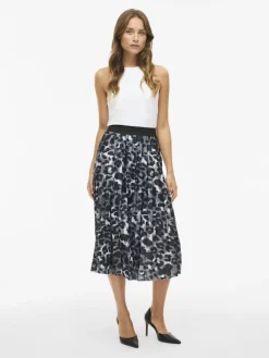 VINITBAN PRINT MIDI SKIRT - NOOS glacier gray