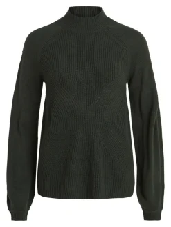VIOA TURTLENECK L/S KNIT TOP darkest spruce