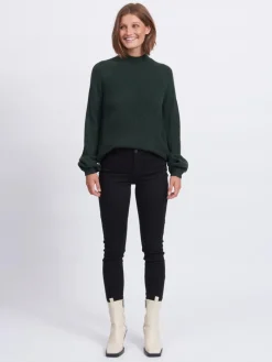 VIOA TURTLENECK L/S KNIT TOP darkest spruce