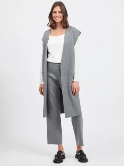 VIOLIVIE RW 7/8 KNIT PANT/SU medium grey melange