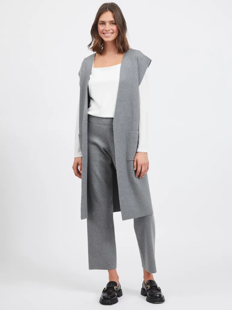 VIOLIVIE RW 7/8 KNIT PANT/SU medium grey melange