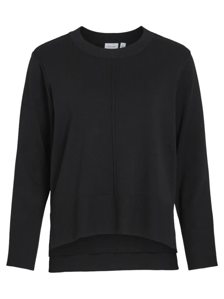 VIOSTRIA O-NECK L/S KNIT TOP-NOOS black beauty