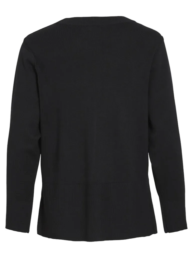VIOSTRIA O-NECK L/S KNIT TOP-NOOS black beauty