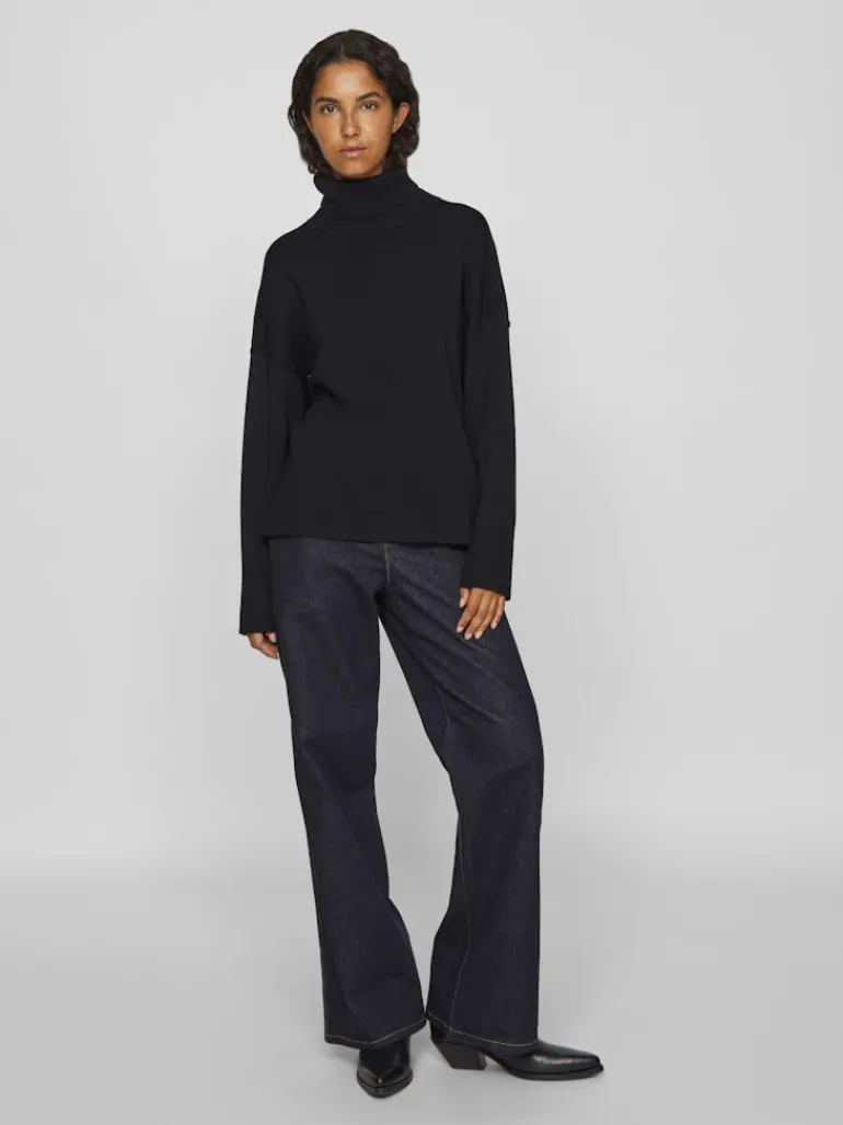 VIOSTRIA ROLLNECK L/S KNIT TOP-NOOS black beauty