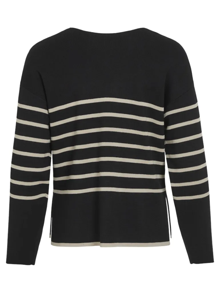VIOSTRIA V-NECK L/S REV TOP-NOOS black beauty