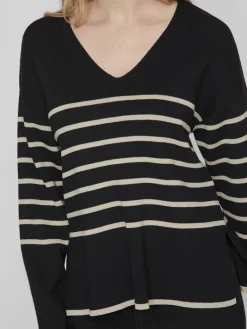 VIOSTRIA V-NECK L/S REV TOP-NOOS black beauty
