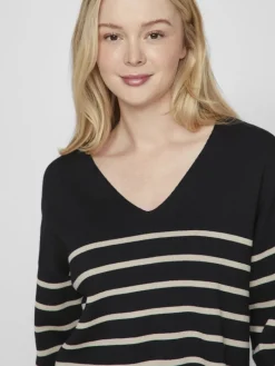 VIOSTRIA V-NECK L/S REV TOP-NOOS black beauty