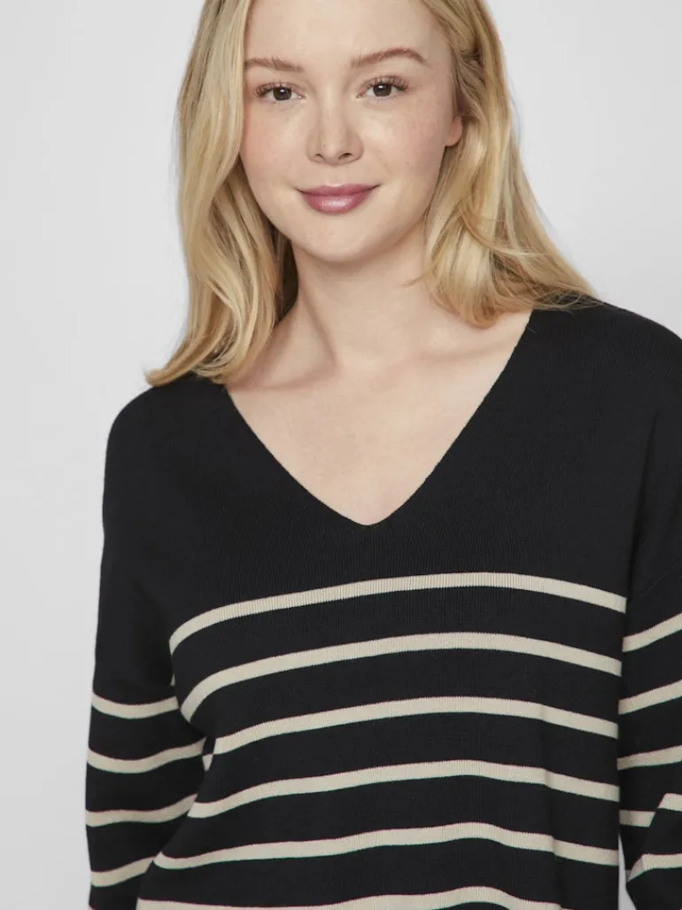 VIOSTRIA V-NECK L/S REV TOP-NOOS black beauty