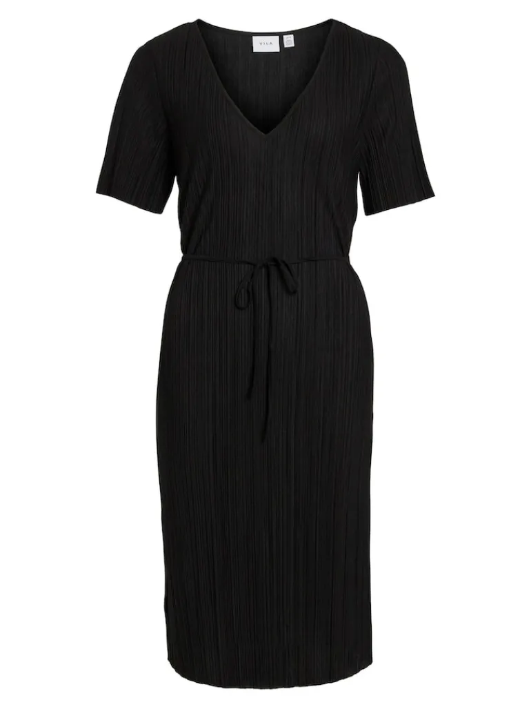 VIPLISA V-NECK S/S DRESS/SU/VOL black