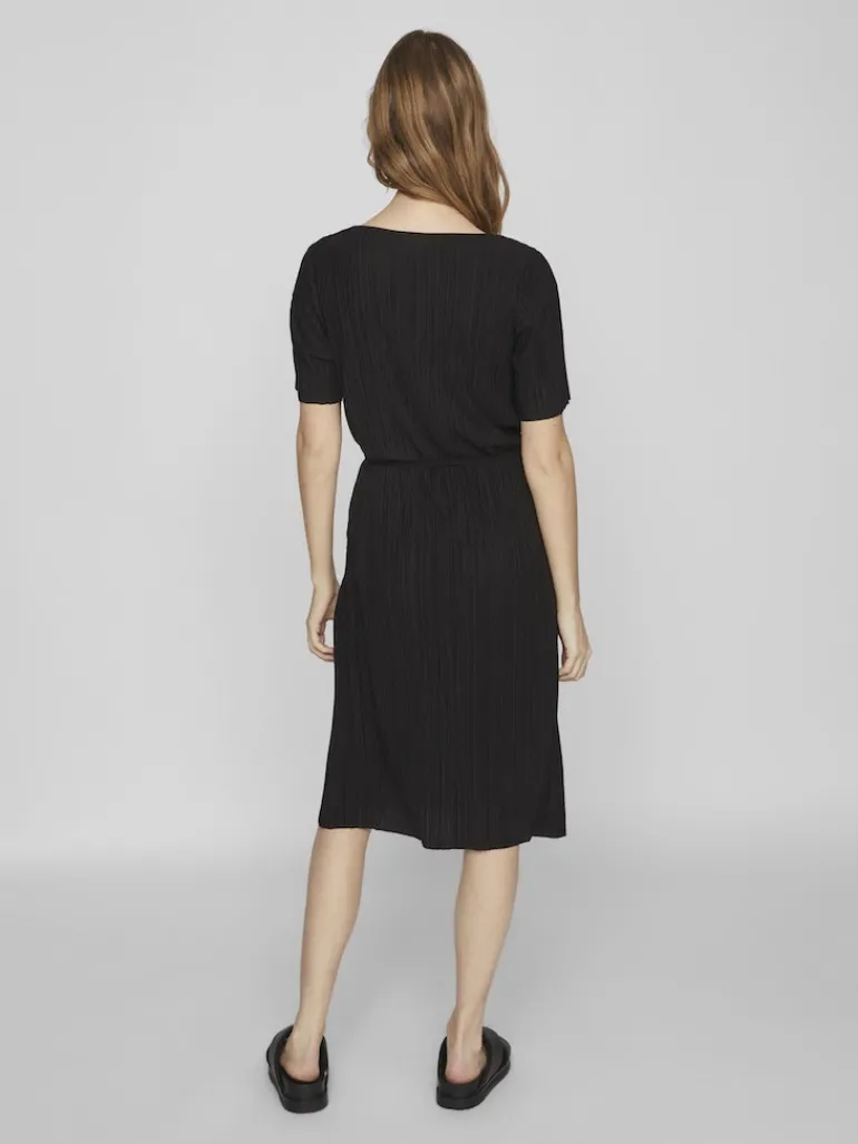 VIPLISA V-NECK S/S DRESS/SU/VOL black