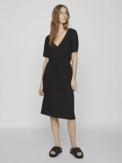 VIPLISA V-NECK S/S DRESS/SU/VOL black