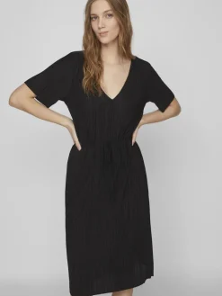 VIPLISA V-NECK S/S DRESS/SU/VOL black