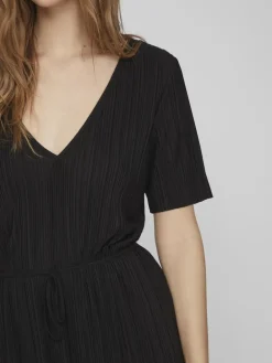 VIPLISA V-NECK S/S DRESS/SU/VOL black