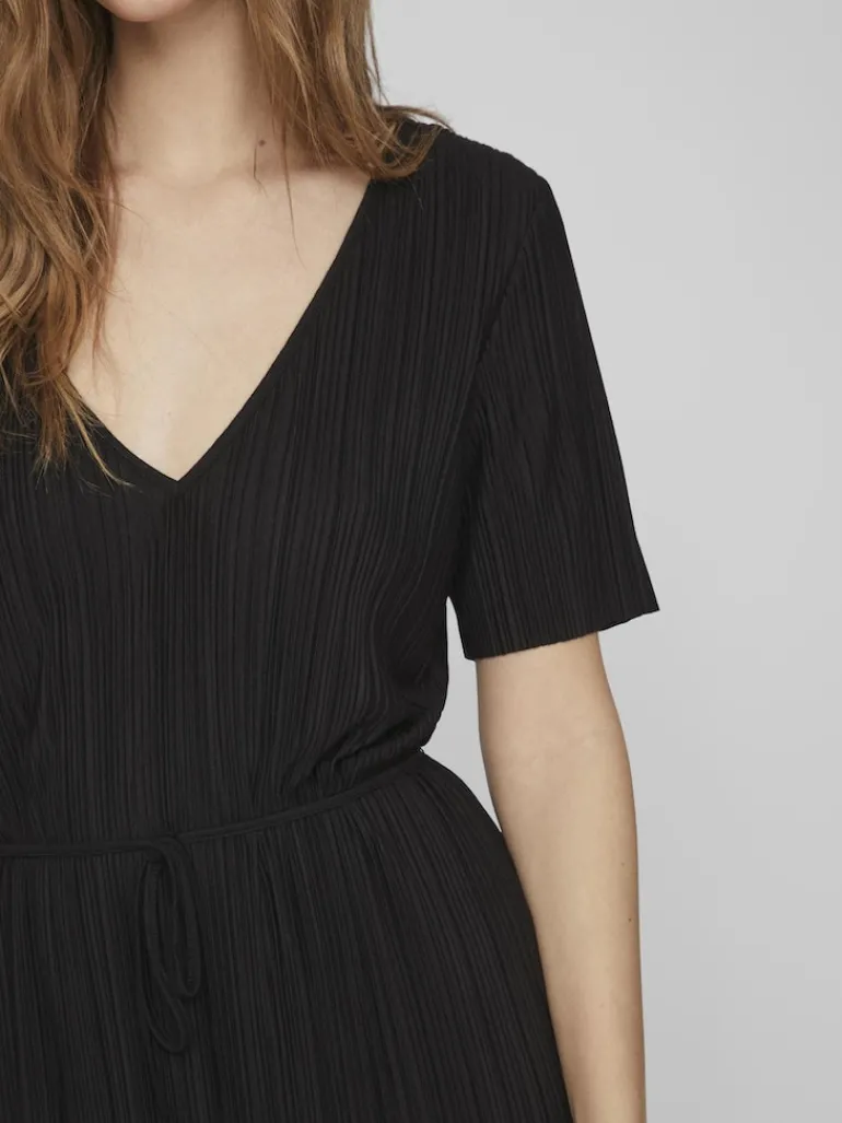 VIPLISA V-NECK S/S DRESS/SU/VOL black