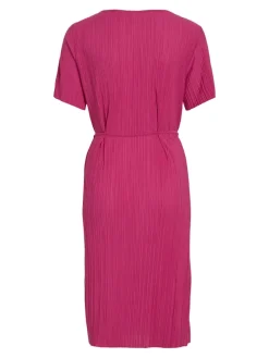 VIPLISA V-NECK S/S DRESS/SU/VOL pink yarrow
