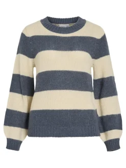 VIPOLANA NEW L/S STRIPE KNIT TOP vintage indigo