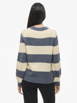 VIPOLANA NEW L/S STRIPE KNIT TOP vintage indigo