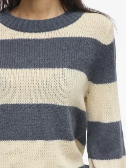 VIPOLANA NEW L/S STRIPE KNIT TOP vintage indigo