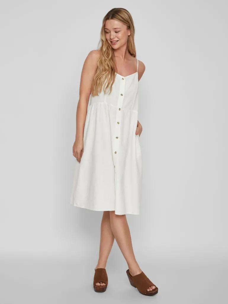 VIPRISILLA NEW S/L STRAP KNEE DRESS snow white