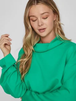 VIREFLECTA HIGH NECK L/S SWEAT TOP/SU bright green