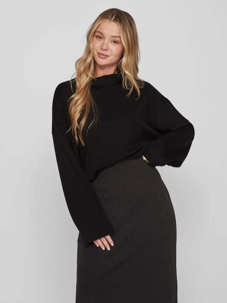 VIREFLECTA HIGH NECK L/S SWEAT TOP/SU black