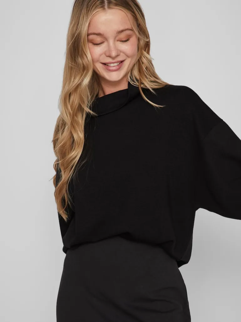 VIREFLECTA HIGH NECK L/S SWEAT TOP/SU black