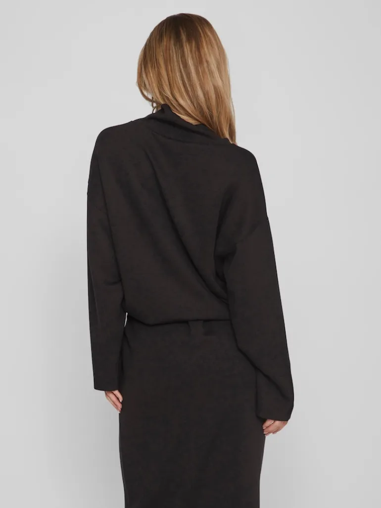 VIREFLECTA HIGH NECK L/S SWEAT TOP/SU black