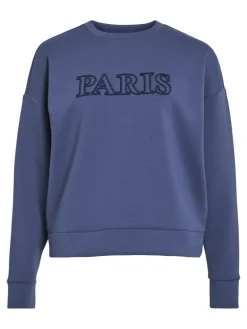 VIREFLECT CITY O-NECK L/S TOP/LC vintage indigo