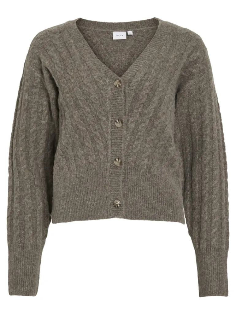 VIRELLI V-NECK L/S CABLE KNIT CARDI/BFS falcon