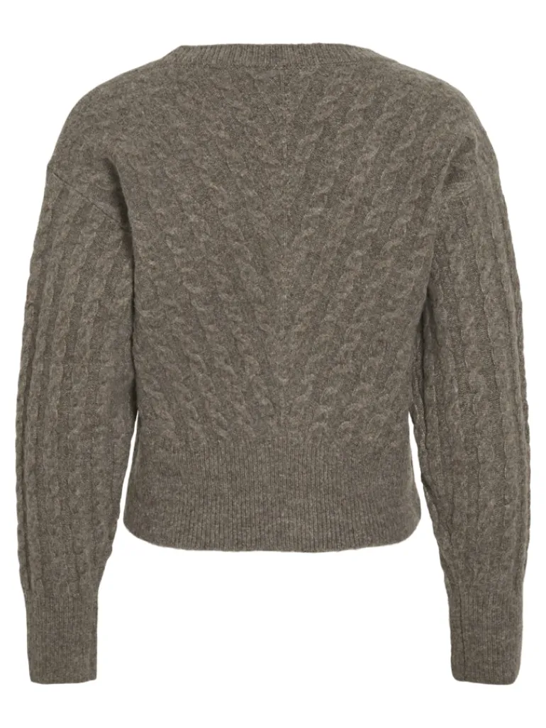 VIRELLI V-NECK L/S CABLE KNIT CARDI/BFS falcon