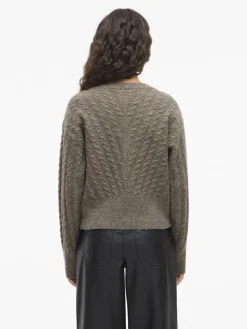 VIRELLI V-NECK L/S CABLE KNIT CARDI/BFS falcon