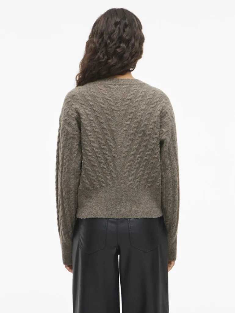 VIRELLI V-NECK L/S CABLE KNIT CARDI/BFS falcon