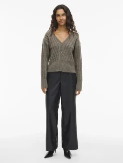 VIRELLI V-NECK L/S CABLE KNIT CARDI/BFS falcon