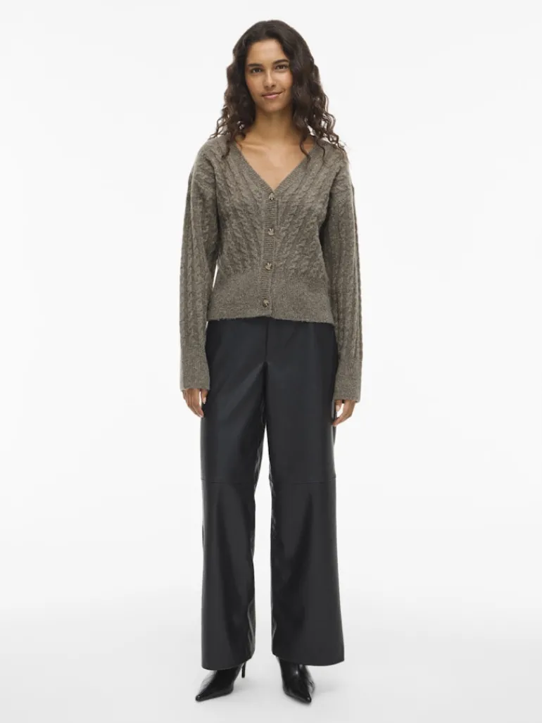 VIRELLI V-NECK L/S CABLE KNIT CARDI/BFS falcon