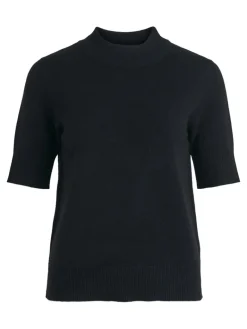 VIRIL CREW NECK 2/4 KNIT TOP - NOOS black