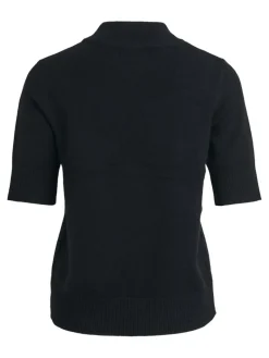 VIRIL CREW NECK 2/4 KNIT TOP - NOOS black