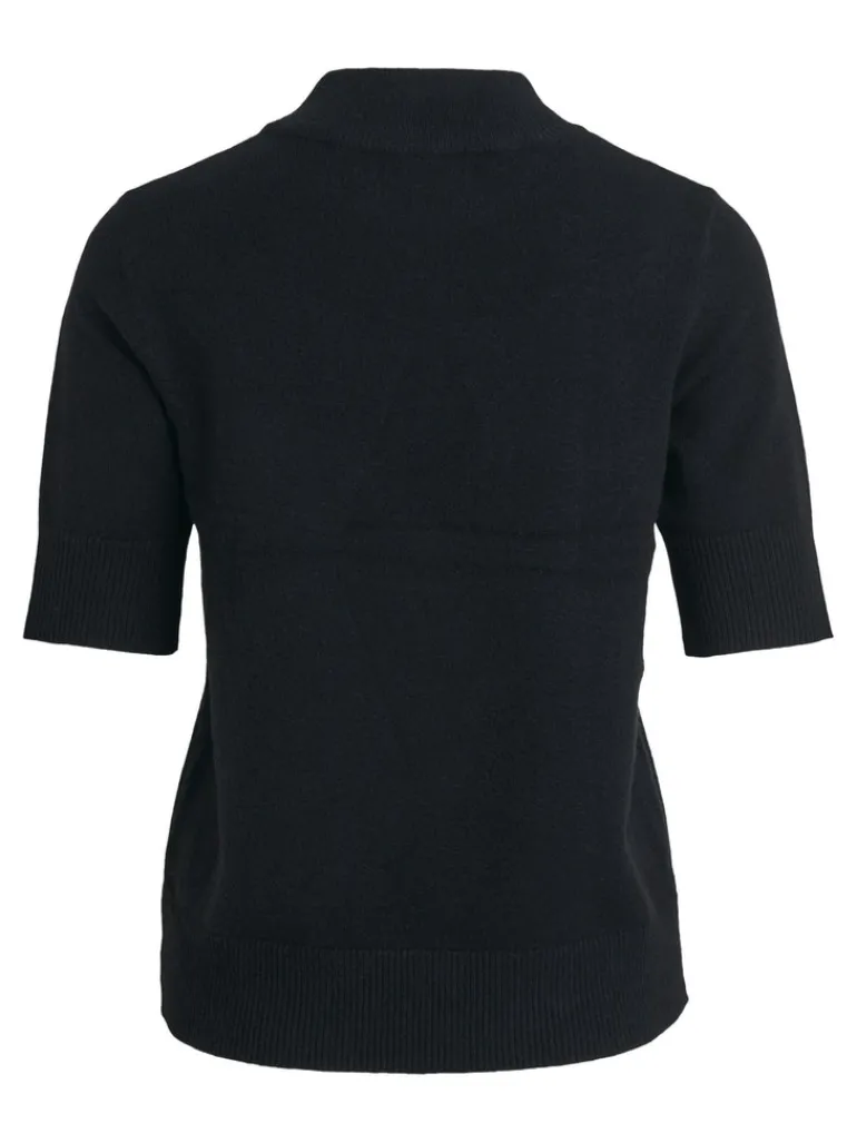 VIRIL CREW NECK 2/4 KNIT TOP - NOOS black