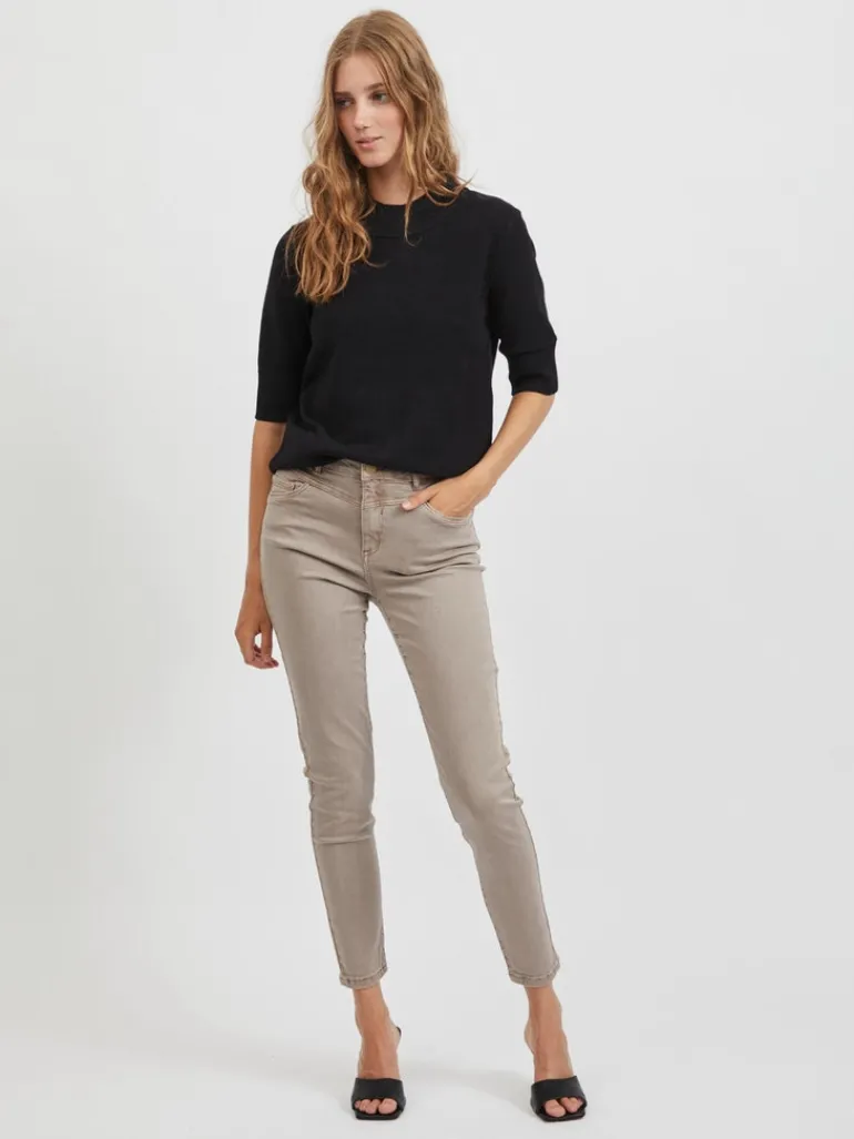 VIRIL CREW NECK 2/4 KNIT TOP - NOOS black