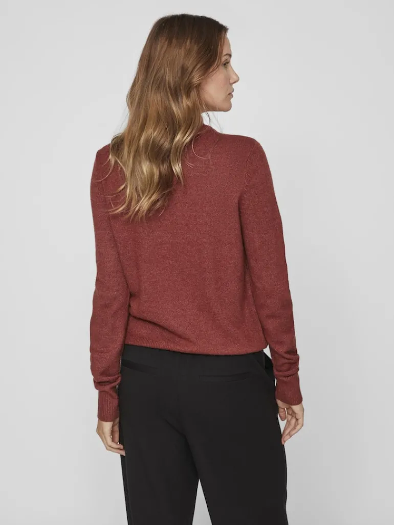 VIRIL CREWNECK L/S KNIT TOP - NOOS fired brick