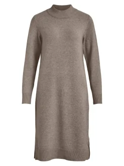 VIRIL CREW NECK L/S MIDI DRESS - FAV fungi