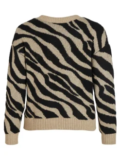 VIRIL FEAMI MIX V-NECK L/S KNIT TOP-NOOS natural melange