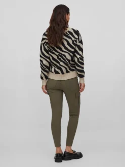 VIRIL FEAMI MIX V-NECK L/S KNIT TOP-NOOS natural melange